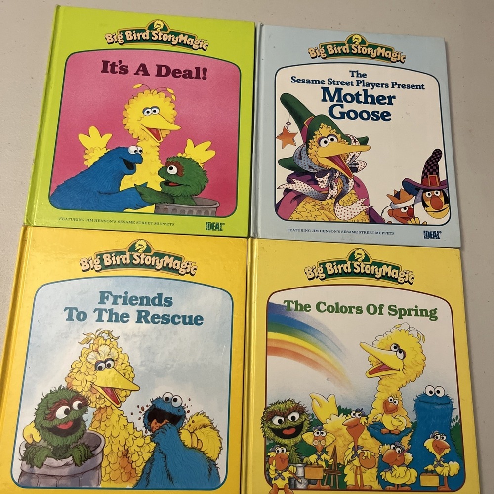 Ideal Big Bird Story Magic Books Lot 4 Books Only Sesame Street Muppets Read